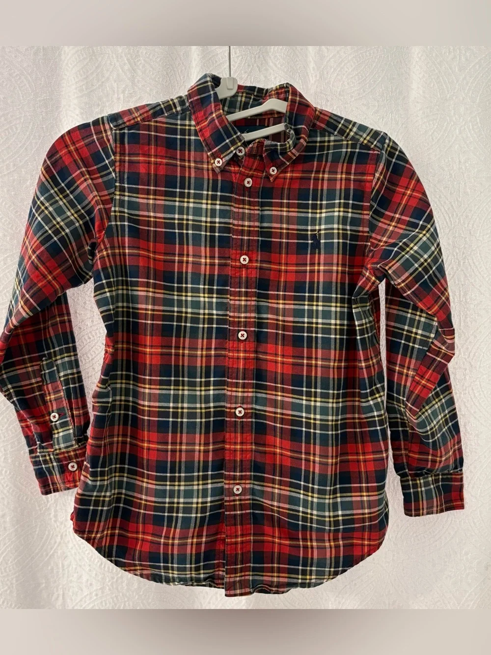 Ralph Lauren Red Plaid Button-Down Shirt Size 7